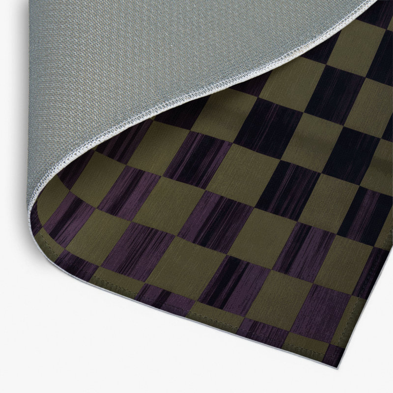 Tapis intérieur / extérieur mauve à carreaux, Rectangulaire 2 pi x 3 pi