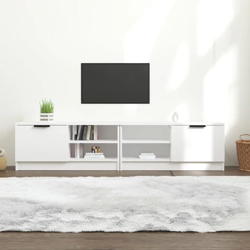 Unfinished TV Stand for TVs up to 80, Gloss White