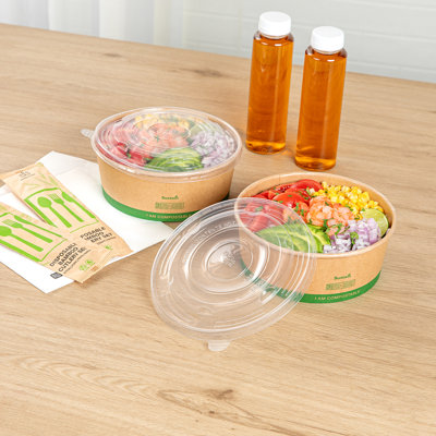 Restaurantware LIDS ONLY Clear Plastic Lids 50 Pack for 50 oz Food Containers Disposable Take Out Tight-Fitting Easy-Open Tab Durable Meal Prep 7.28" Food Covers For Kraft Serving Boxes