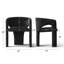 Ensemble de 2 chaises de salle à manger rembourrées modernes avec dossier incurvé et base unique-1226847071