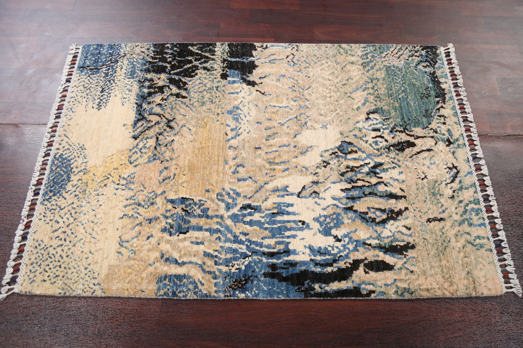 Orren Ellis Vegetable Dye Abstract Wool Handmade Rug 3x5 | Wayfair