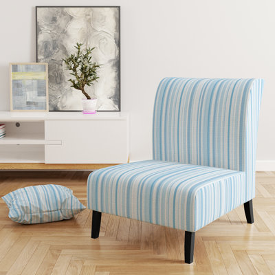 Fauteuil de chambre rayé bleu et blanc Glacier Lines