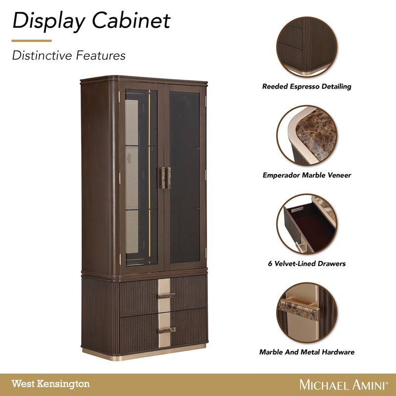 West Kensington Display Cabinet, Brown