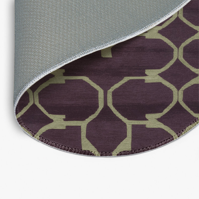 Tapis noir intérieur et extérieur Trellis, Rond 5 pi