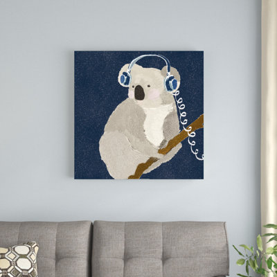 " Koala And Headphones " Painting Print