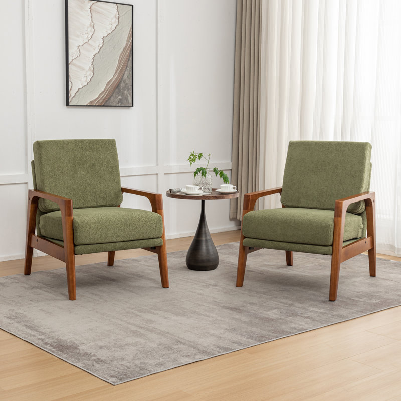 Fauteuil rembourré en polyester, Polyester vert