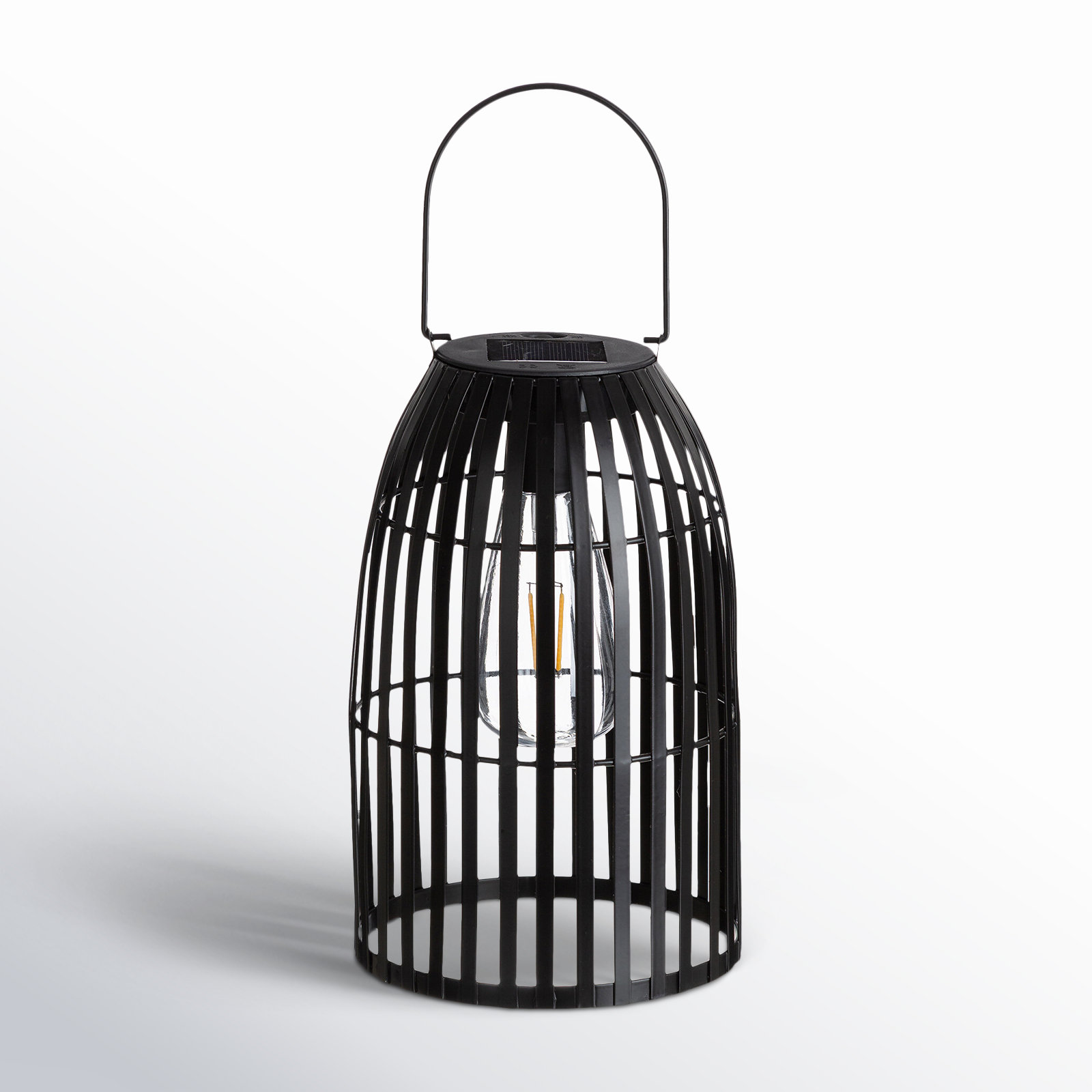 Nyota Metal Woven Solar Hanging Lantern, Matte Black