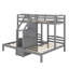 Twin Over Twin & Twin Bunk Bed With Built-In Staircase And Storage Drawer