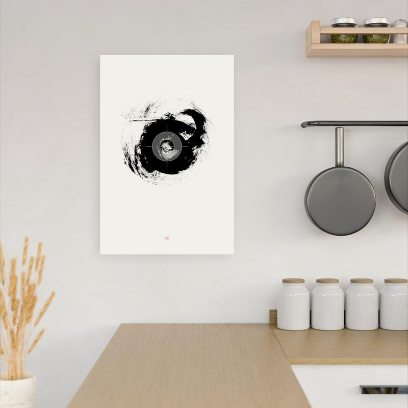 Art abstrait abstrait abstrait contemporain "Enso", 18" H x 12" W