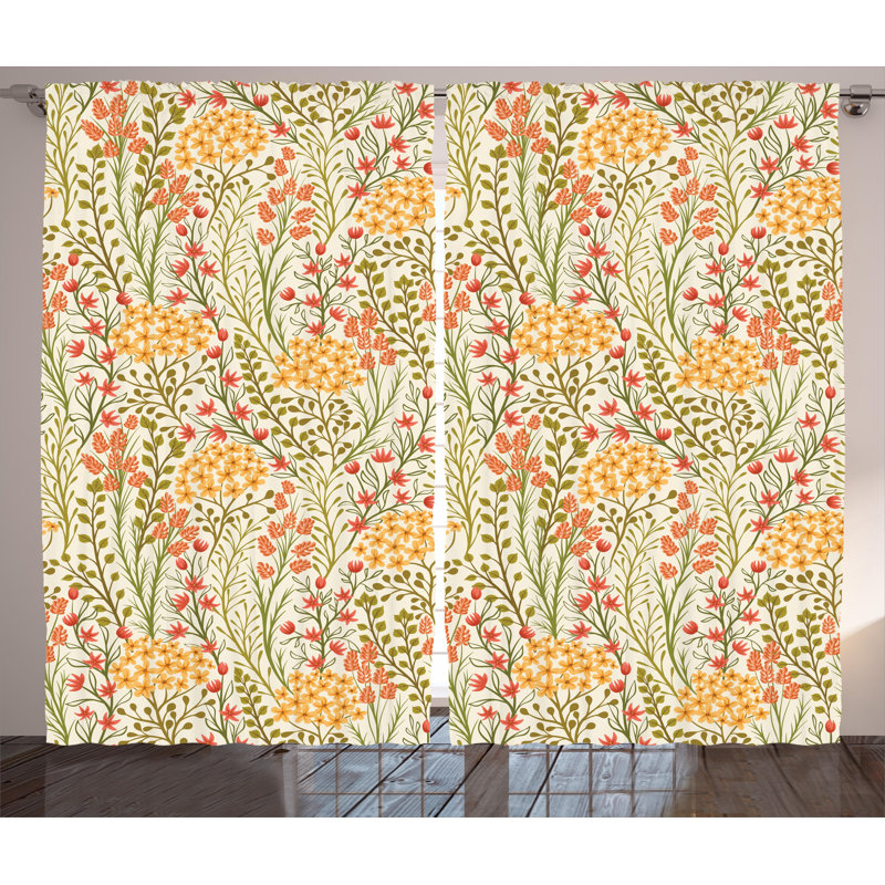 Carew Semi Sheer Curtain Pair, 54" W x 90" L