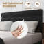 Base de lit tapissier grand format avec tête de lit, aucun sommier requis et espace de rangement spacieux de 14 po-1095166503-1095166501