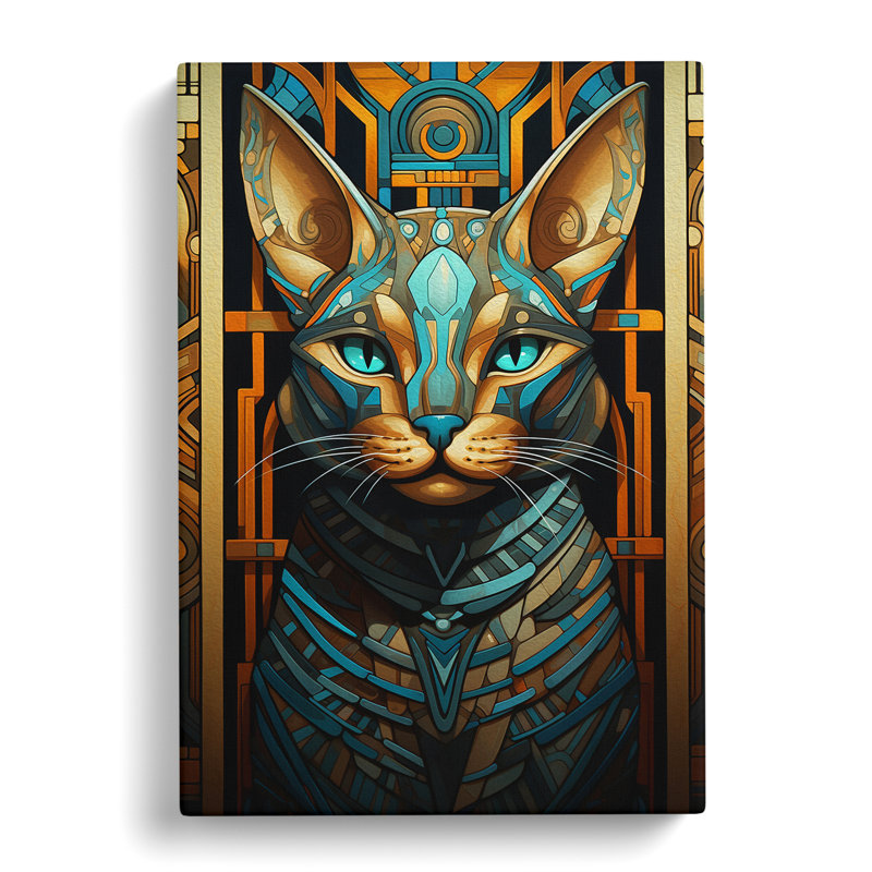 Egyptian Cat Orphism - Wrapped Canvas, 76cm H x 50cm W x 3cm D