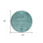 Tapis d'intérieur rond 8 pi bleu turquoise et gris anthracite lavable