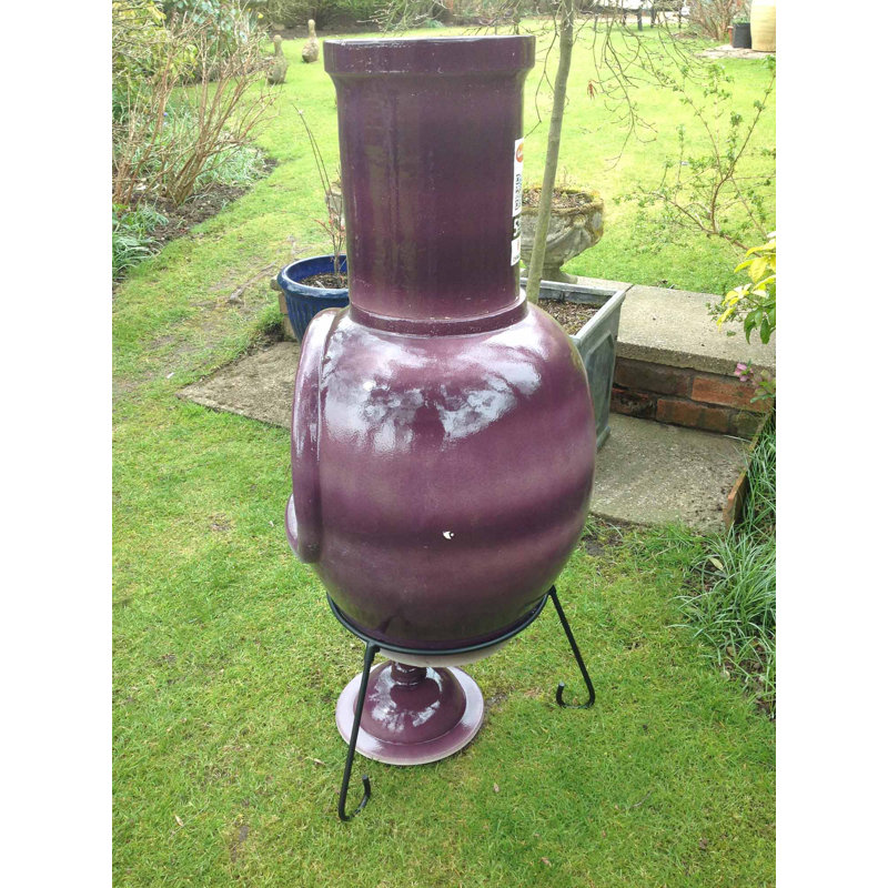 Asteria Clay Smokeless Chimnea, Mottled Purple