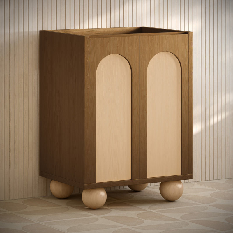 Armoire de salle de bain autoportante sans plateau 24 po Plaisir II en chêne naturel, Chêne brun