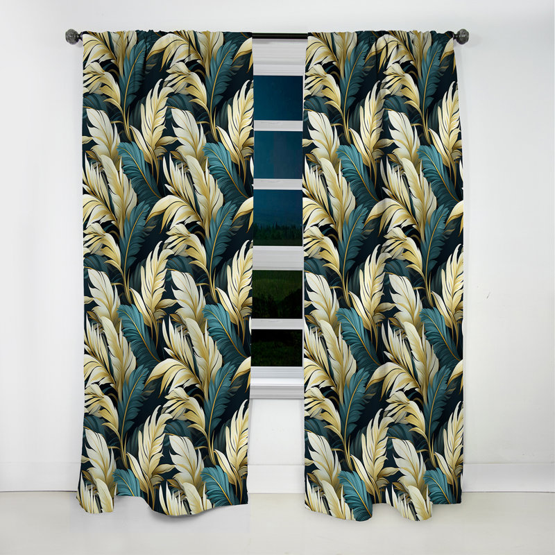 Palm Breeze - motif tropical I - Rideau floral - Rideau occultant floral - 1 panneau, L 52 po x L 108 po