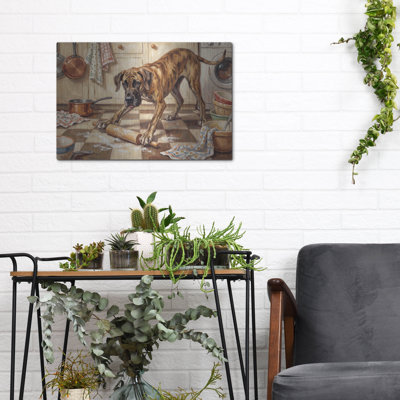  «Great Dan In The Kitchen» par Rich Monet, art mural en métal, 16 po x 12 po