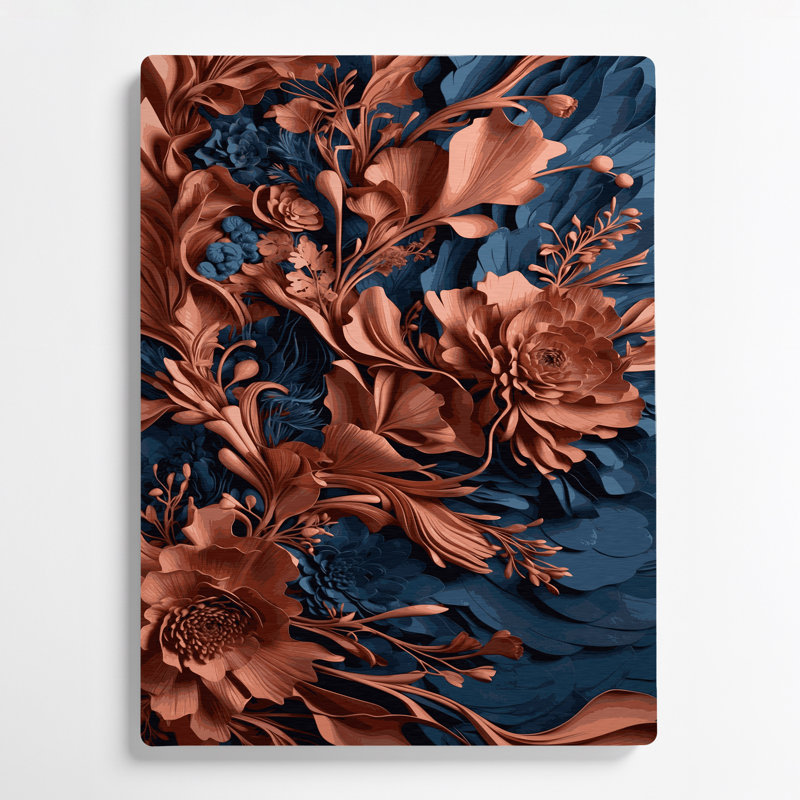 Art abstrait en métal 49 fleurs abstraites, H 20 po x l 30 po
