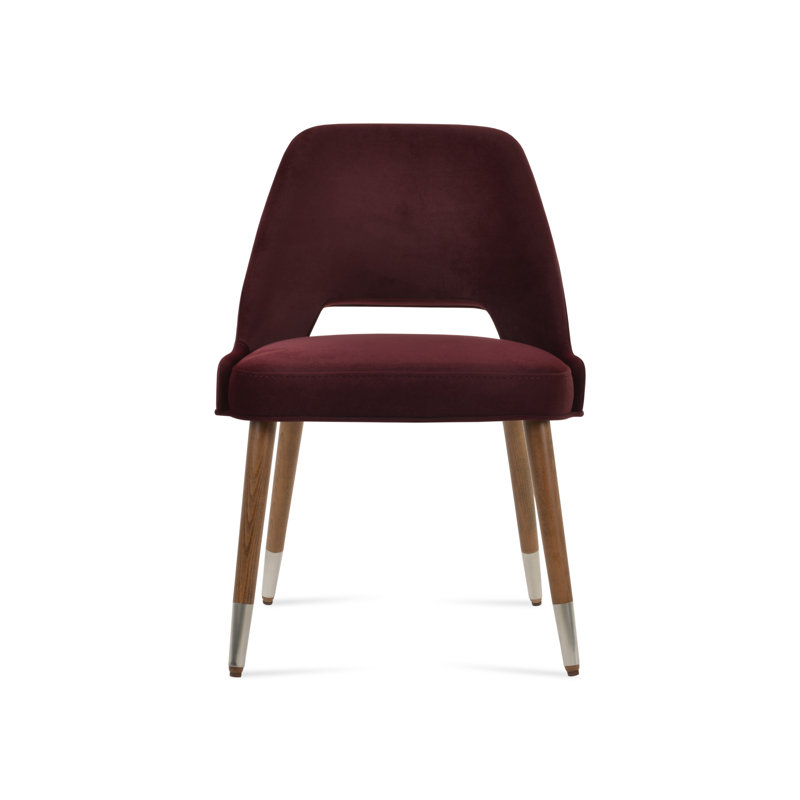 Chaise en velours cerisier Marash