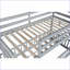 Lit superposé simple au-dessus d'un lit simple en bois de pin massif avec porte à échelle coulissante gris - aucun sommier requis-1455518419