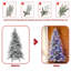 Sapin de Noël artificiel floqué d'hiver, préilluminé, 9 réglages d'éclairage à DEL double, PE en PVC, support en métal, décoration intérieure pour Noël et le Nouvel An