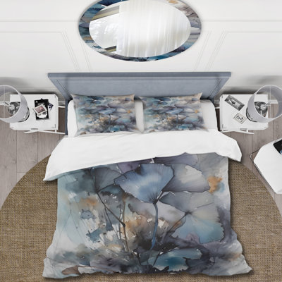 Ensemble de housse de couette en microfibre / polyester Blue and Flowers Bouquet