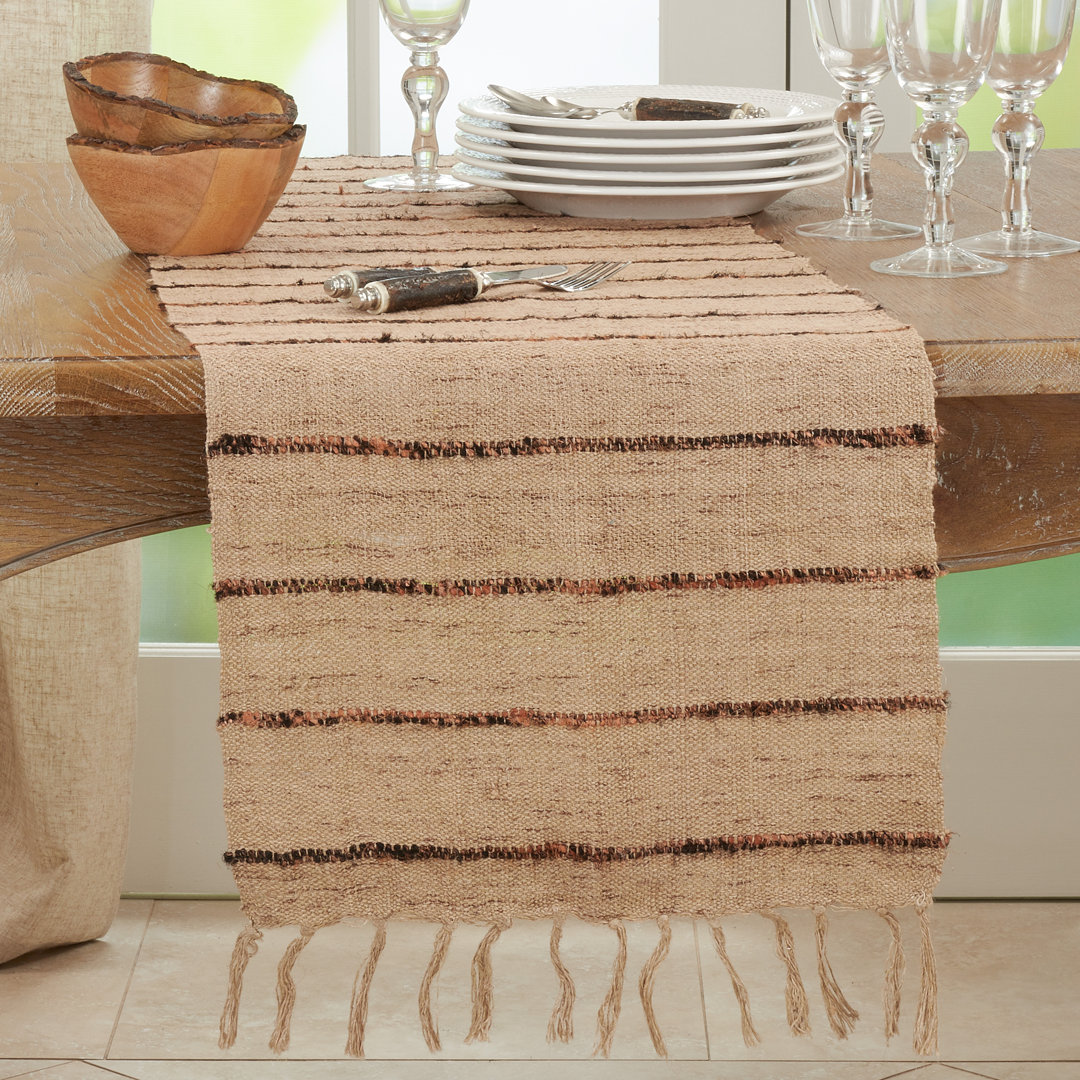 Striped 100% Cotton Table Runner Saro