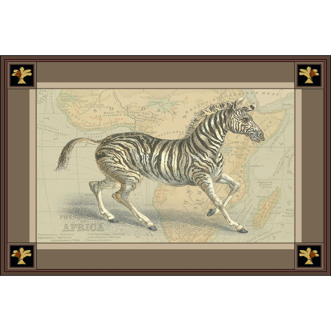 Leinwandbild Zebra With Border II