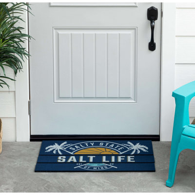 Tapis d'extérieur en caoutchouc recyclé bleu marine Salt Life
