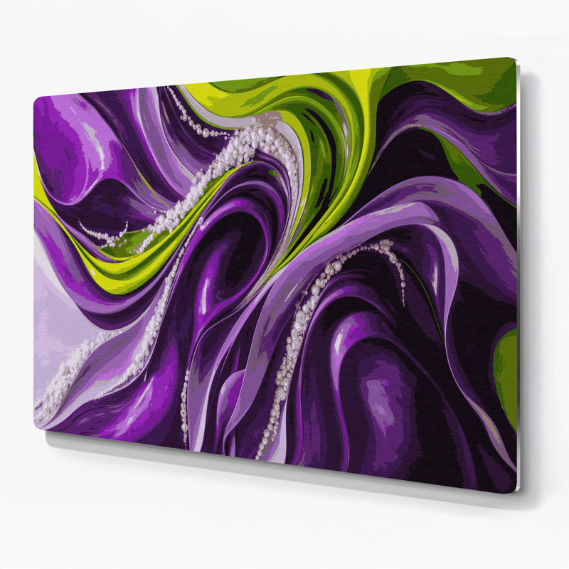 «Lyrical Abstraction 55», art mural en métal mauve, H 20 po x l 30 po