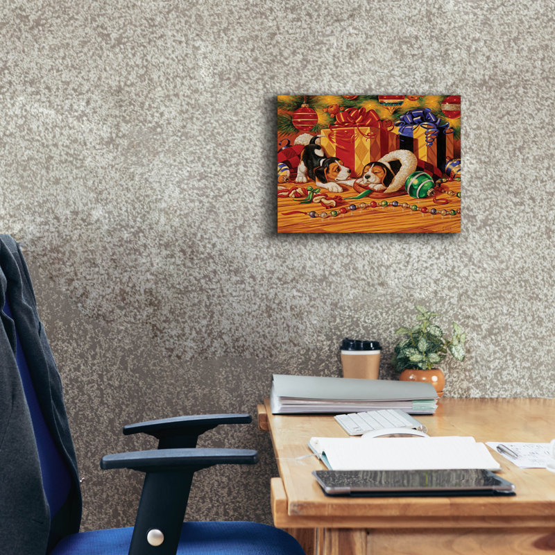 «Wingle Porter» par Christopher Nick, «Beagle Pups», art mural sur toile, H 12 po x l 16 po
