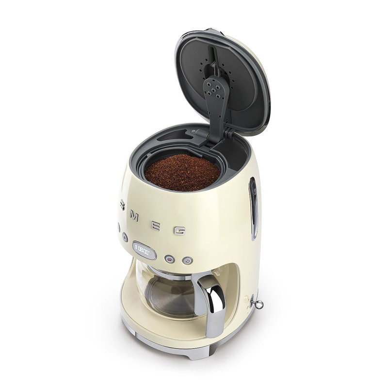 Smeg DCF02 50s Style Retro Drip Filter Coffee Machine, Cream