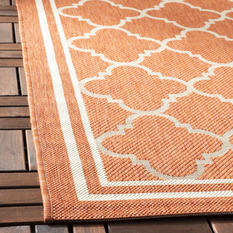 Herefordshire Performance Geometric Indoor/Outdoor Area Rug, Square 5'3"