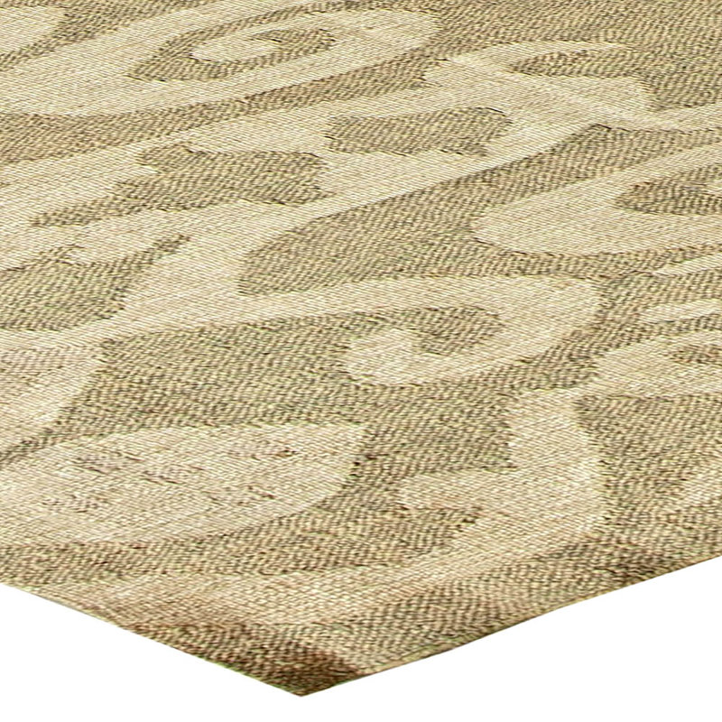 Tapis beige à tissage plat de haute qualité 8 pi 6 po x 14 pi Modern