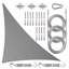 Voile d'ombrage triangulaire Amgo avec trousse de quincaillerie et corde 200 g / m², blocage UV 95%-111679629-111679631