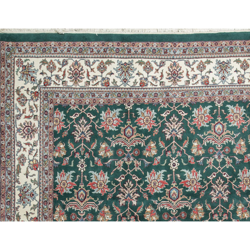 Tapis vert noué à la main de haute qualité