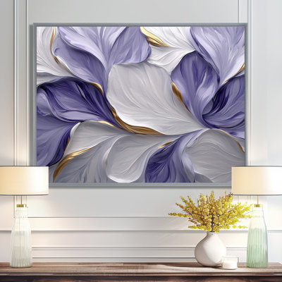 Mauve blanc élégant veines de pétales de fleurs II - fleurs abstraites, art mural