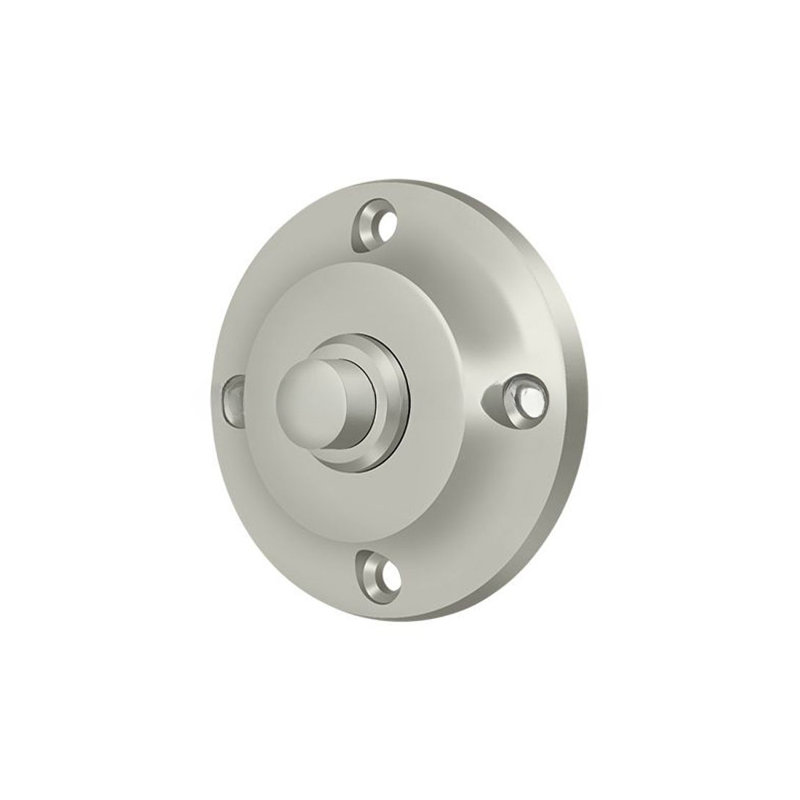 Deltana BBR213U15 Bell Button; Round Contemporary; Satin Nickel Finish, Satin Nickel