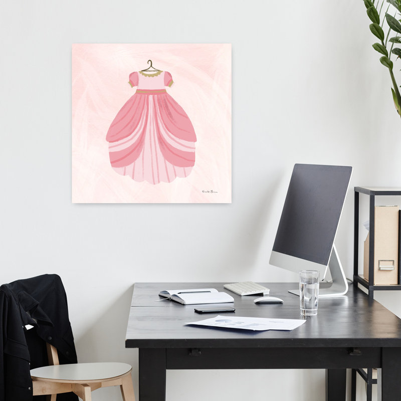 Jolie robe de princesse fantaisiste, art contemporain abstrait, H 18 po x l 18 po