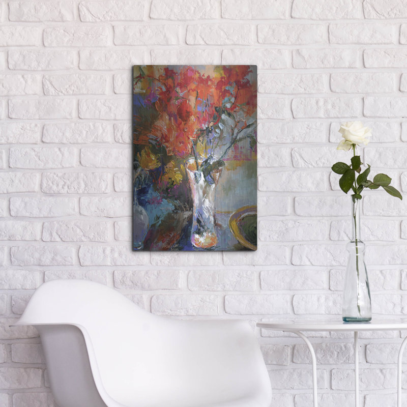 "Fleurs dans un vase" par Richard Wallich, H 24 po x l 16 po