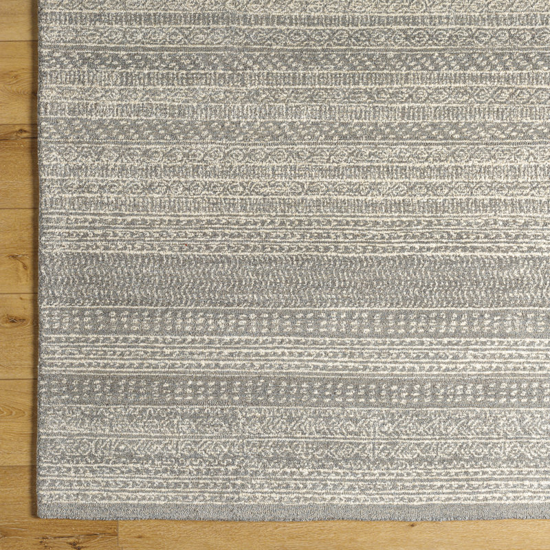 Elmina  Hand Tufted Wool Area Rug, Rectangle 9' x 12'