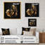 «Chic Black and Gold Perfume Bottle VII», reproduction d'art sur toile encadrée-86547008-86547004