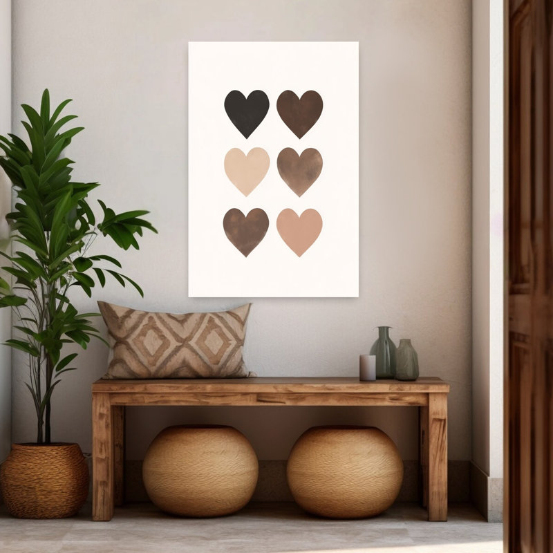 Shades Of Human Hearts Contemporary Wall Art Print by Mathieu - Wrapped Canvas Print, 121.92cm H x 81.28cm W