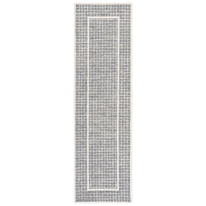 Pine 503 Hand Tufted Wool Pile Geometric Rug, Runner 2'3" x 8'
