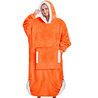 Wearable Blanket Sweatshirt Gifts for Women and Men, Warm and Cozy Giant Blanket Hoodie, Thick Flannel Blanket with Sleeves and Pocket