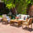 Wood 4Pc Side Yard Chat With -Blocking Cushions Front Porch Collection - Padding-168438988