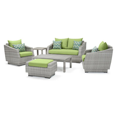 Cannes 6 Piece Love and Club Deep Seating Group with Cushions