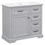 Meuble-lavabo 36 po avec lavabo, lavabo en céramique, 2 tiroirs basculants, charnières de porte à fermeture en douceur, gris clair-129184269