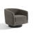 Applewold Upholstered Tan Chenille Swivel Barrel Chair with Solid Wood Base-258347167