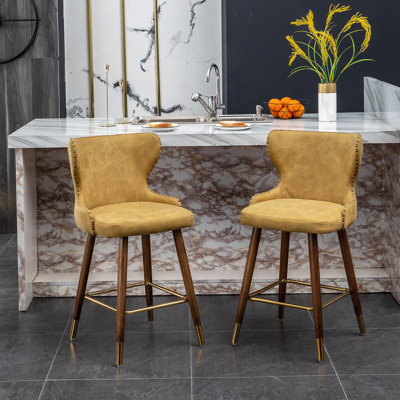 Ensemble de 2 tabourets de comptoir Nevis Mid-Century